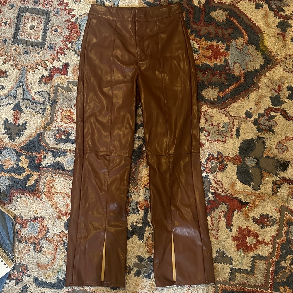 Missguided + Men's Chocolate Leather Pants